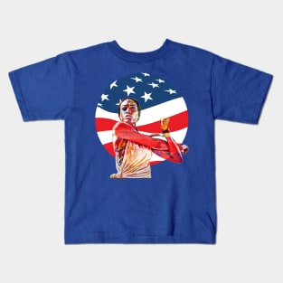 Warrior Athlete US Flag Kids T-Shirt